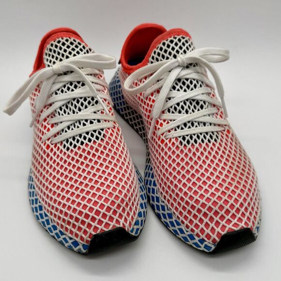 ADIDAS Deerupt CQ2624 Running Shoes Men\'s Sz 8.5 Solar Red Bluebird Mesh Lace-Up main image 8